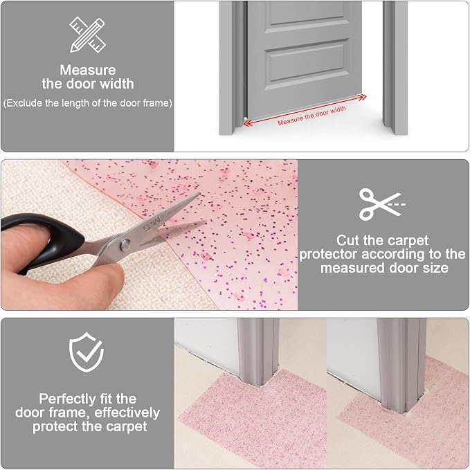 Uross Carpet Protector for Pets - Purple Cat Carpet Protector for Doorway, Anti Scratch Under Door Cat Protector Mat, Easy to Cut Plastic Scratch Stopper Guard Carpet 3.6FT - Image 6
