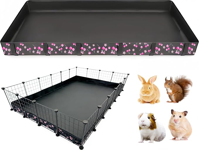 DZWLKJ Waterproof Guinea Pig Cage Liner,Washable Tarp Bottom Base,Cherry Graphic,48"x72", Reusable for Rabbit, Chinchilla, Hedgehog, Ferret & Other Small Animals. by DZWLKJ