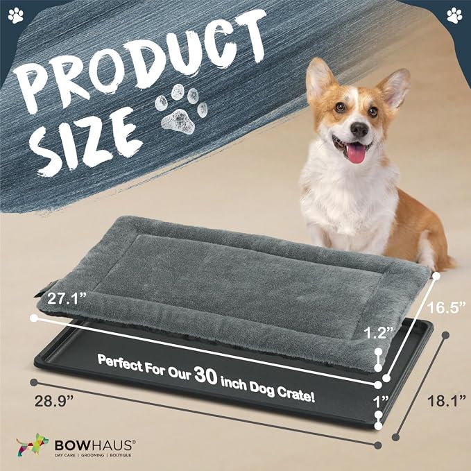 BOWHAUS Machine-Washable Dog Bed Pad & Tray for 30-Inch Kennel, Non-Slip Flat Cozy Sleeping Mat & Easy-Clean Plastic Replacement Crate Pan, Comfortable & Durable for Dogs, Rabbits, Cats, Various Pets - Image 2