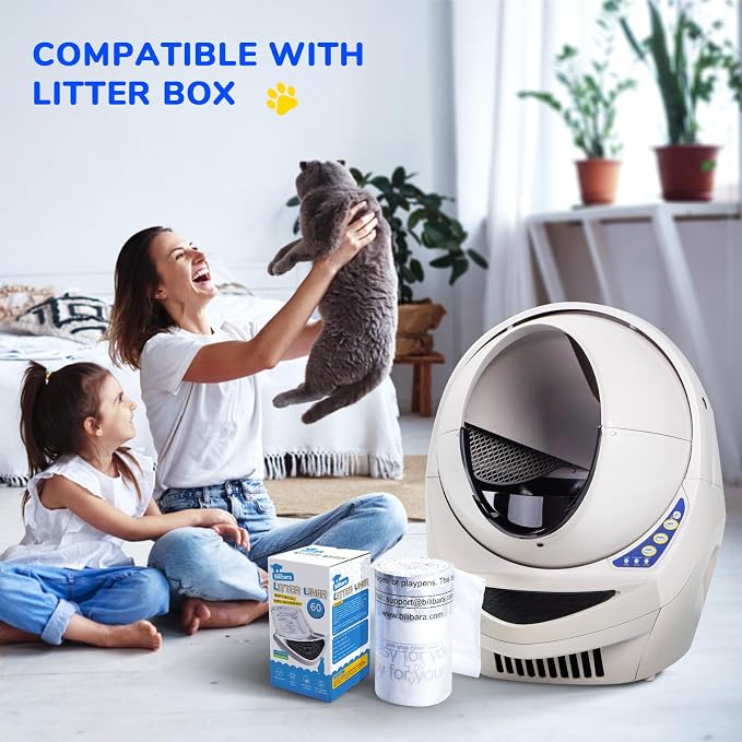 Litter Box Liner Bag Compatible with Cat litter Box 3 and 4, 60 Pack - Extra Thick Waste Bags for Self-Cleaning Pet Kitty Litter Box Drawer Liners, 9-11 Gallons Home/Kitchen Trash Bags - Image 2