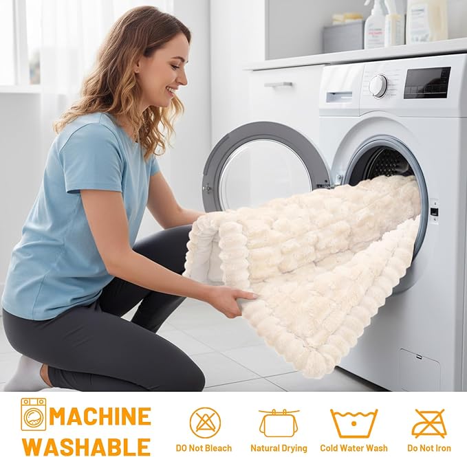 Smiry Non Slip Couch Covers for Dogs, Scratch Resistant Pet Sofa Protector | Machine Washable Soft Fuzzy Thick Furniture Cover for Sofa Loveseat Sectional Large Dogs, Cream, 27.6" x 95" - Image 8
