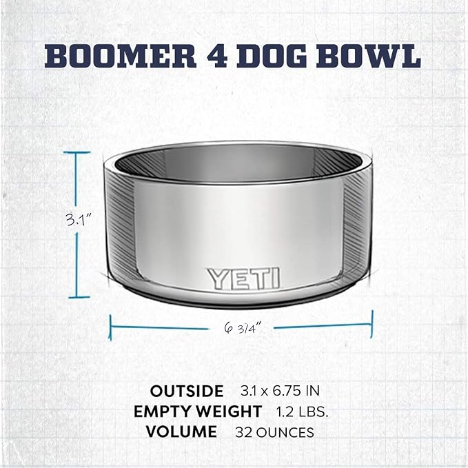 YETI Boomer 4, Stainless Steel, Non-Slip Dog Bowl, Holds 32 Ounces - Image 5
