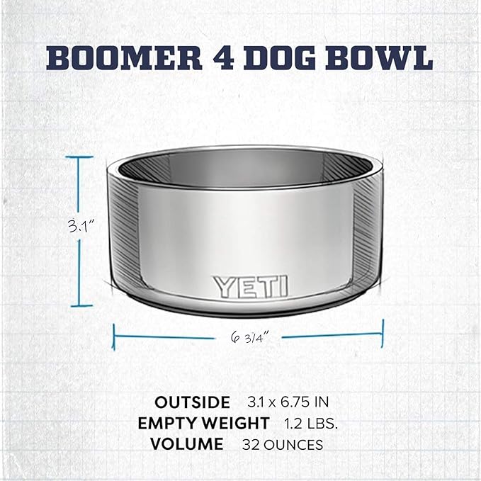 YETI Boomer 4, Stainless Steel, Non-Slip Dog Bowl, Holds 32 Ounces - Image 5