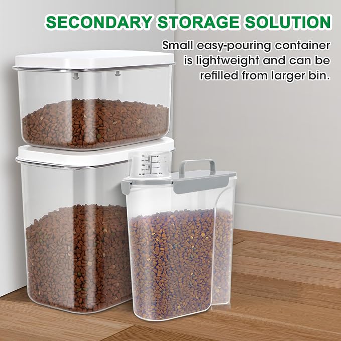 TBMax 10 lbs Cat Dog Food Storage Container, 2026 Upgraded Large Pouring Container for Pet Food Storage, Bird Seed Dispenser, Portable Travel Kibble Holder -Light Gray - Image 6