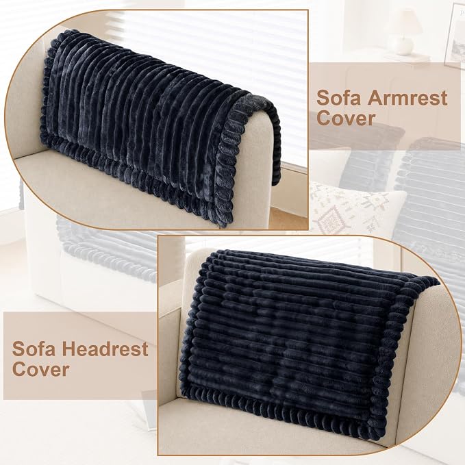 NAISI Pet Couch Covers for Sofa with Thick Filling and Non-Slip Bottom Sectional Sofa Covers Washable Friendly for Pets(1pc/27.5"x 27.5",Dark Navy) - Image 2