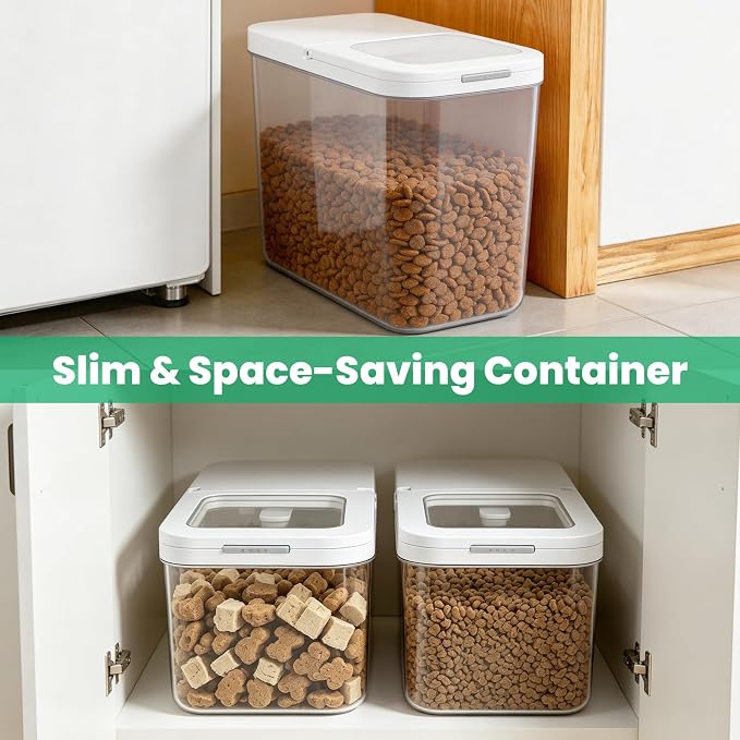 TBMax Pet Dog Cat Food Storage Container 6 Lbs with Airtight Flip-up Lid | One-press Open Lid for Easy Access & Scoop, Airtight Bin Ideal for Pet Food Treat, Small Animal Food Storage, Space-Saving - Image 5