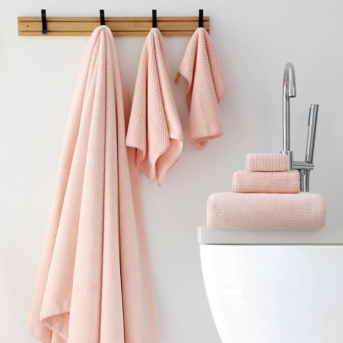 40x80 Inches Bath Sheets Towels for Adults Oversized Bath Towels Extra Large Luxury Super Soft Absorbent Quick Dry Microfiber (Pink, 2PCS) - Image 4