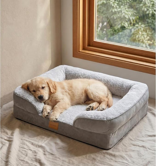 Orthopedic Dog Bed,Waterproof Memory Foam Dog Bed with Washable Removable Cover, Featuring Waterproof Lining and Non-Slip Base,Bolster Dog Couch,Suitable for Use with Dog Crate and Indoors. by Norvianic