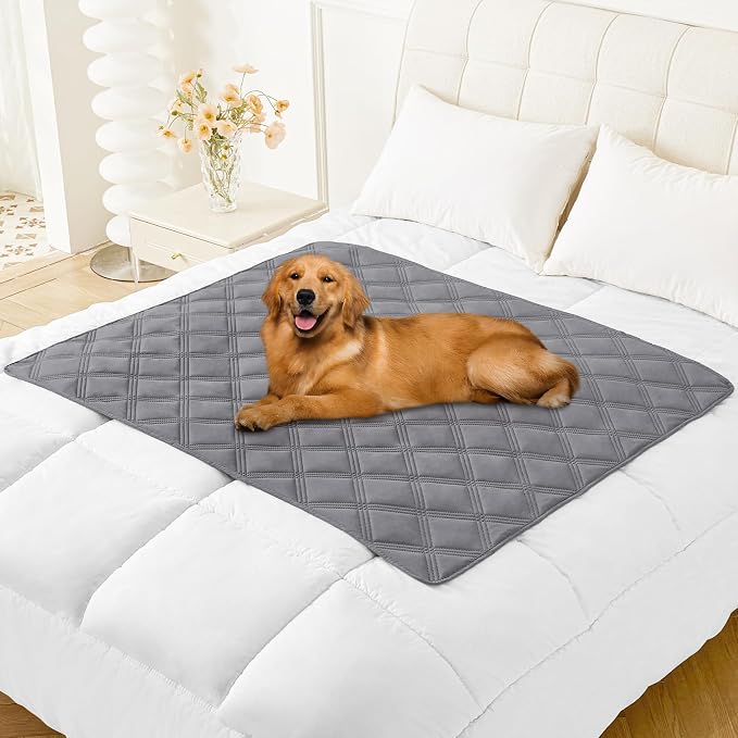 Smiry Waterproof Dog Bed Cover, Reversible Pet Blanket for Sofa Couch | Soft Washable Dog Blanket, Leakproof Couch Cover for Dogs Cats & Furniture Protection, 40x50, Grey/Dark Grey by Smiry
