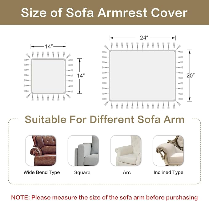 Loom and Mill Luxury Jacquard Sofa Arm Covers 2 PCS, Burgundy Red, 14x14in | Elegant Damask Couch Armrest Cover with Tassels, Non-Slip Furniture Protector for Chair Sofa Recliners Couch Dogs Pets - Image 3