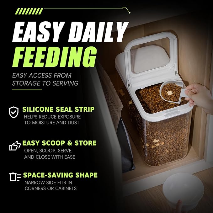 LivLab Mker Dog Food Storage Container 10 Lbs | Pet Food Storage Containers With Lids & Scooper BPA Free Airtight Storage Containers Store Dry Food For Kitchen Pantry - Image 4