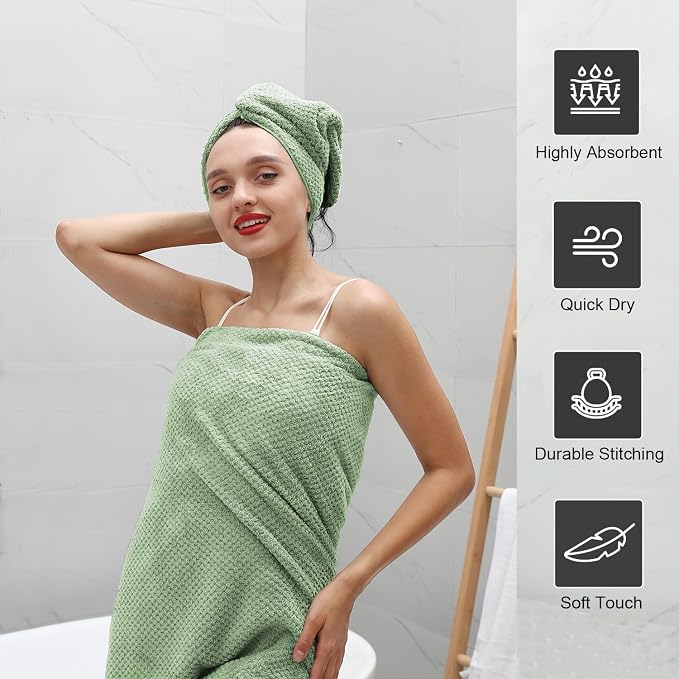 Hand Towels Set 2 Pack-16“x31”,Ultra Soft Microfibers Bathroom Towel Set Highly Absorbent Quick Dry Luxury Premium Towel Lightweight Durable Hand Towel Collection for Hotel Spa Gym Kitchen,Green - Image 6