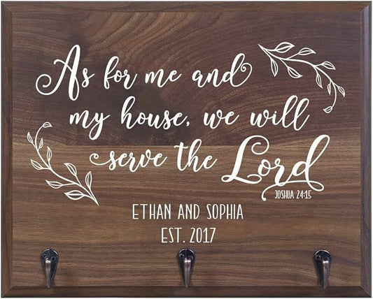 Rooms Organized Personalized As for Me Wall Mounted Coat, Hat, Key, Pet Leash Collar Rack New Home Housewarming Decor Gift Ideas with 3 Hooks 15" w x 12" h 4.25" deep (As for Me) by Unknown