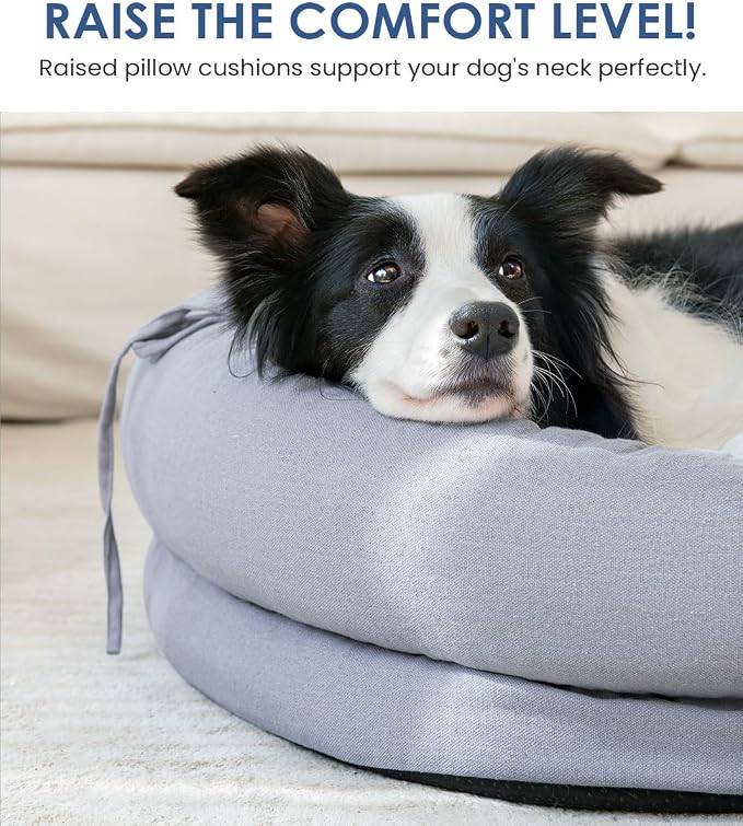 Orthopedic Dog Bed for Large Dogs, Pet Sofa Bed, XL, Gray | Orthopedic egg crate foam, 4-sided bolster support, anti-slip bottom, pet sofa bed for extra large dogs - Image 6
