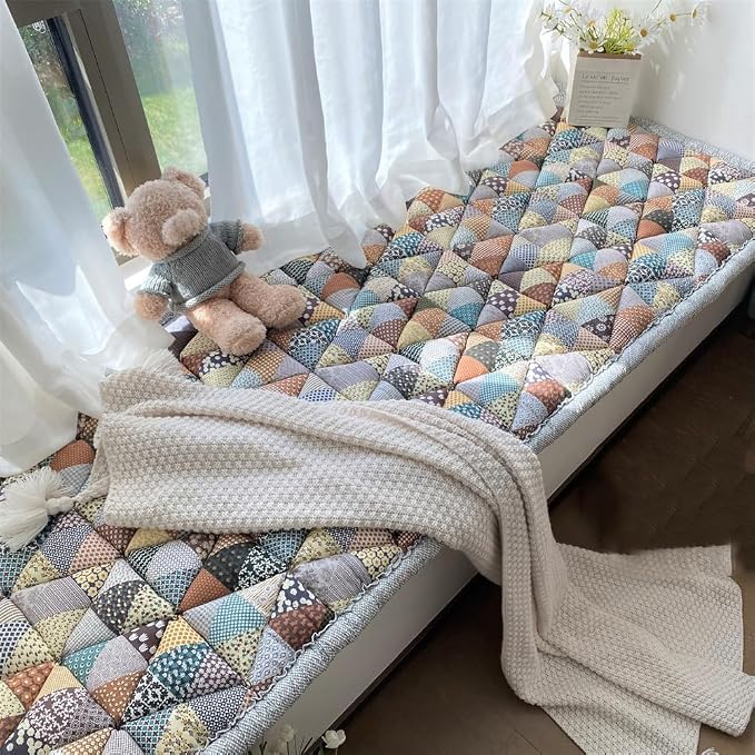 Garden Chic Cotton Protective Couch Cover, Plaid Square Pet Mat, Machine Washable & Non-Slip, Sofa Cover for Most Cats Dogs, Pets (Grey, 23.6*70.9inch) - Image 5
