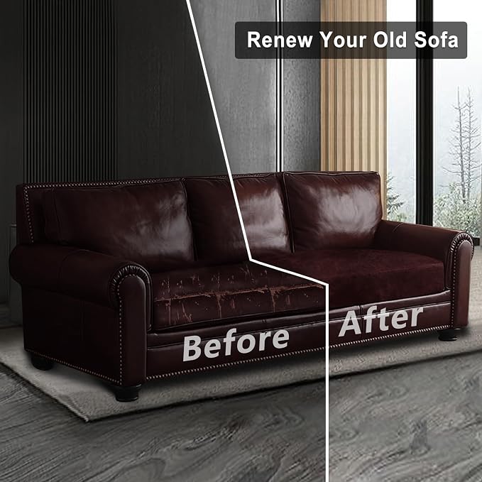 ANARACHON Leather Look Couch Cushion Covers Sofa Seat Slipcovers Sets Couches Furniture Protector for Sectional Armchair Loveseat Pets Kids Stretch Spandex Fabric (2 Cushion Sofa, Burgundy) - Image 7
