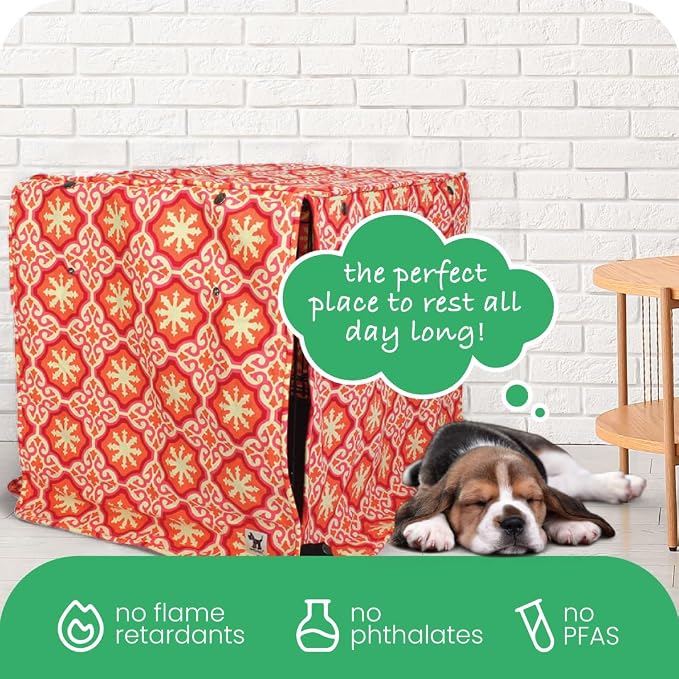 Molly Mutt Papillon Dog Crate Cover, 100% Cotton Canvas Cover with 2 Roll-Up Panels, Ideal for Dog or Cat Crate, Durable, Washable, and Free of Harmful Chemicals, 24" x 18" x 21" - Image 6
