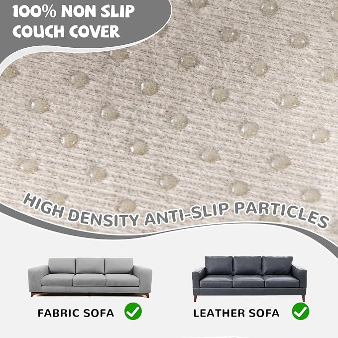 Waterproof Non-Slip Couch Cover for Pets & Dogs, Gray 71" x 118" | Pet Sofa Cover, Washable, Pet Friendly, Anti Cat Scratch, Furniture Protector, for 3 Cushion Couch Sectional L Shaped Sofa - Image 5