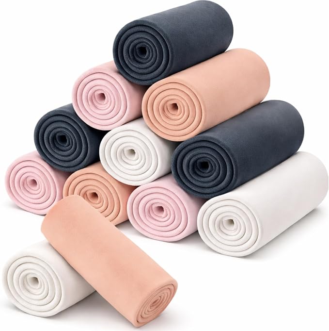 Newwiee 12 Pcs Bulk Fleece Throw Blankets 50'' x 60'' Oeko-tex Standard 100 Certified for Outdoor Wedding Guest Blankets Donation Homeless Sleepover Lap Pet Sofa, All Seasons Use (Pink Shades) by Newwiee