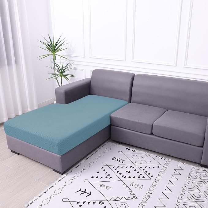 hyha Waterproof Sectional Couch Covers, Non Slip Sofa Cushion Covers | L Shape Sectional Fit, Stretch Jacquard Fabric, Elastic Bottom, Waterproof Protection (1 Piece for Chaise) - Image 7