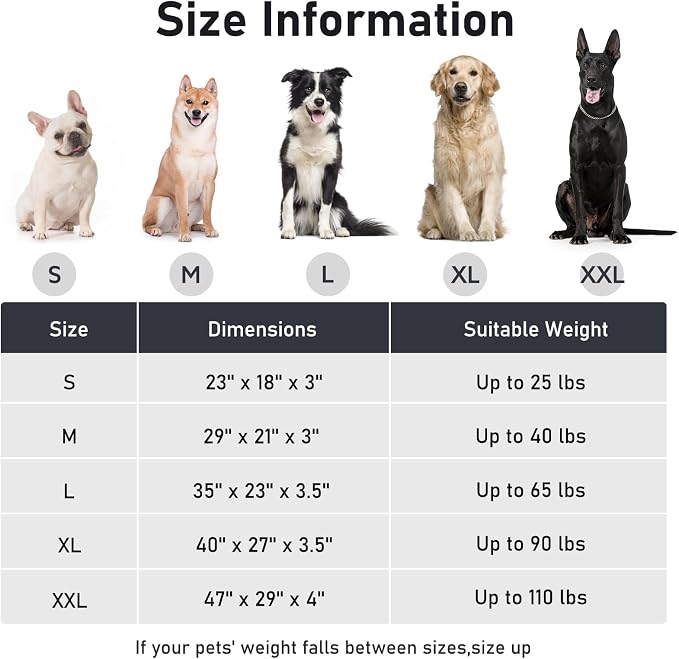 FURTIME Washable XXL Dog Bed for Extra Large Dogs, Giant Dog Crate Beds | Comfy Fluffy Kennel Pad Anti-Slip Pet Sleeping Mat, Machine Washable Dogs Pillow, 47"x29"x4", White - Image 7