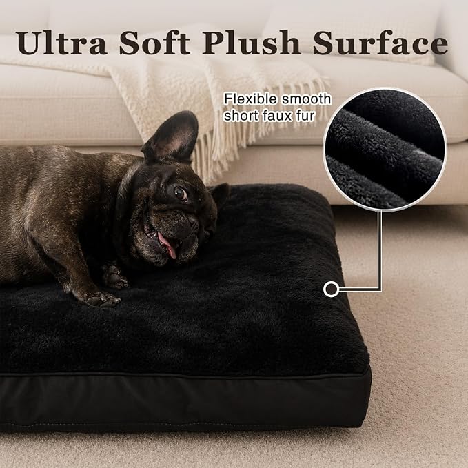 NUPIDA Waterproof Large Dog Bed for Crate with Washable Cover, 35x22, Black | TPU Waterproof Layer, Easy Clean Cover, Soft Plush Surface, Durable Oxford Fabric, Non-Slip Bottom, For Large Breeds ≤50lbs - Image 4