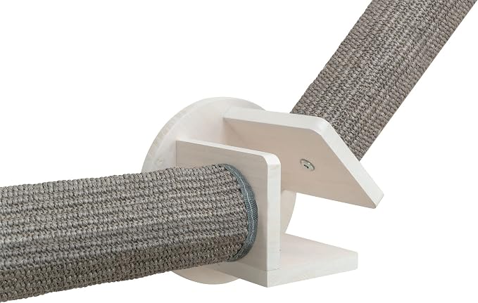 Trixie Cat Wall Furniture Set 4 - Cat Wall Scratcher, Climbing Shelves - 2 Sisal Rope Scratching Posts - Elevated Shelf - Gray/White - Image 4