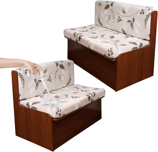 NILUOH RV Dinette Cushion Covers Waterproof Couch Cushion Slipcovers Stretch Camper Cushions Cover Replacement Sofa Slipover for Travel Trailer Couch Includes 2 Backrest Cover & 2 Bench Cover,02 by NILUOH