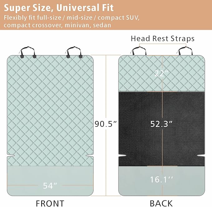F-color SUV Cargo Liner for Dogs - Heavy Duty Cargo Cover for Mid-Size SUVs | Water Resistant, Bumper Flap, Non-Slip Mat, Car Trunk Dog Car Seat Cover Prevents Scratches Pet Hair Mud Dirt for Sedans Vans - Image 2