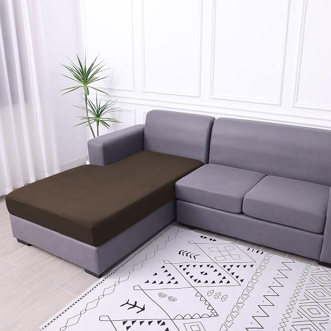 hyha Waterproof Sectional Couch Covers, Non Slip Sofa Cushion Covers | L Shape Sectional Fit, Stretch Jacquard Fabric, Elastic Bottom, Waterproof Protection (1 Piece for Chaise) - Image 8