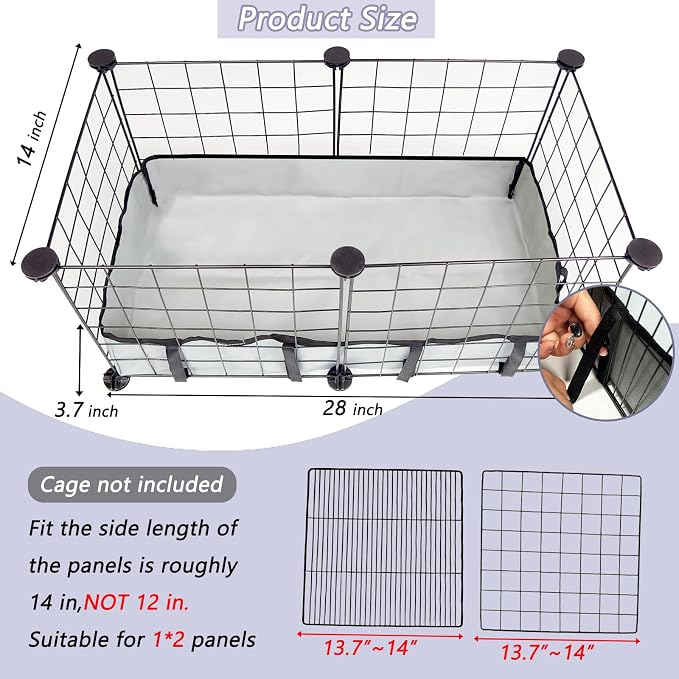 DZWLKJ Guinea Pig Cage Liner Tarp Bottom Waterproof and Washable Base Also for Rabbits, Bunny, Chinchesillas, Hedgehog, Ferrets and Other Small Animals(14x28 inches) - Image 2