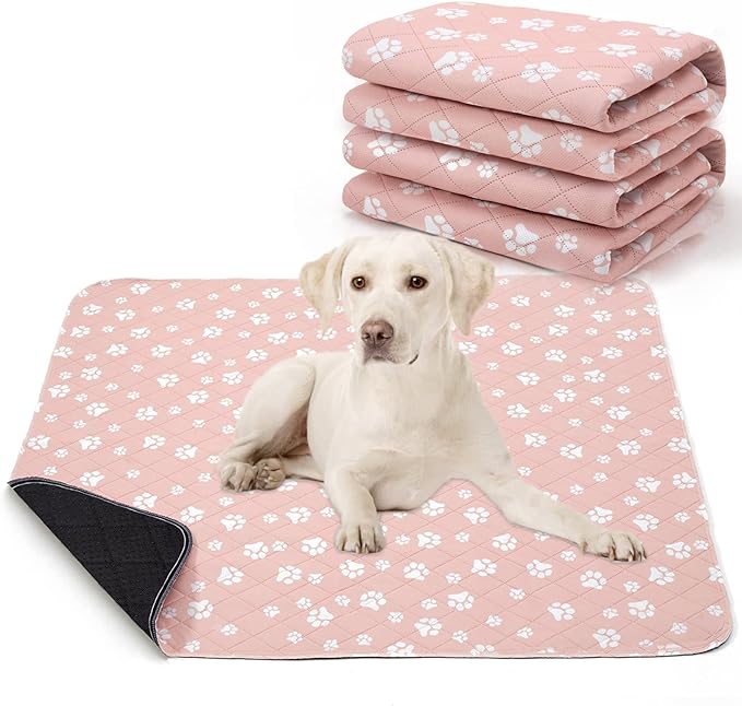 Lepark Washable Pee Pad for Dogs of 2Pack Reusable Puppy Non-Slip Pet Training Pads（Pink,18x24） by Lepark