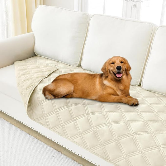 Smiry Waterproof Dog Bed Cover, Reversible Pet Blanket for Sofa Couch | Soft Washable Dog Blanket, Leakproof Couch Cover for Dogs Cats & Furniture Protection, 40x70, Beige/Beige by Smiry