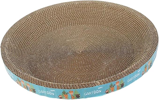 Cat Scratcher Cardboard, Cat Scratch Pad Bowl Nest for Indoor Cats Grinding Claw, Cat Scratching Board Corrugated Lounge Cat Beds, Round Giraffe 43cm - Image 7
