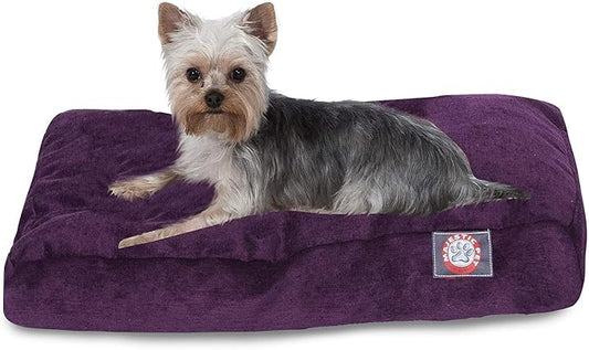 Majestic Pet Villa Rectangle Dog Bed Washable – Non Slip Comfy Pet Bed – Crate Bed with Removable Washable Cover – Kennel Bed for Sleeping, Polyester Fiber, Small, Aubergine by MajesticPet