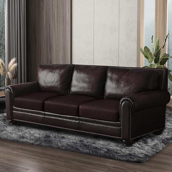 ANARACHON Leather Look Couch Cushion Covers Sofa Seat Slipcovers Sets Couches Furniture Protector for Sectional Armchair Loveseat Pets Kids Stretch Spandex Fabric (3 Cushion Sofa, Chocolate) - Image 8