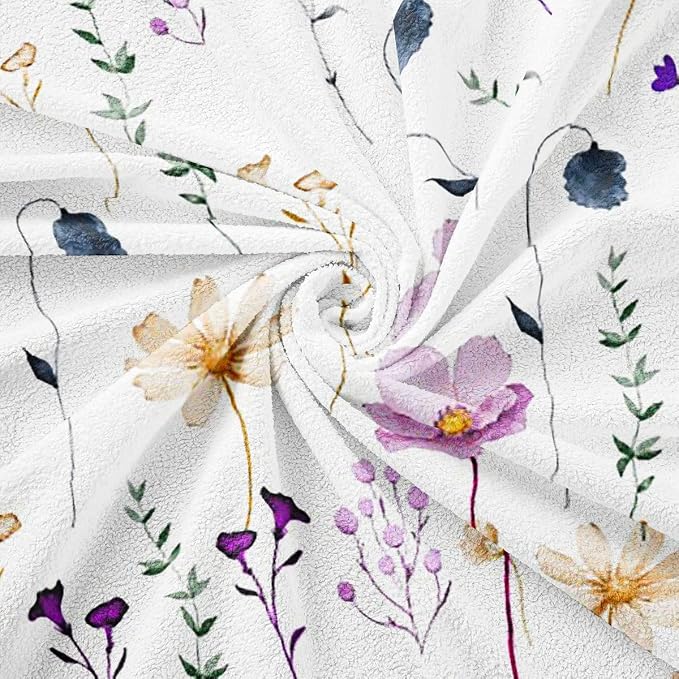 Watercolor Floral Couch Covers Purple Beige Flower Sofa Cover 71" X 118" Modern Minimalist White Couch Protector Rustic Farmhouse Washable Non Slip Sofa Slipcover For Living Room Furniture Protector - Image 7