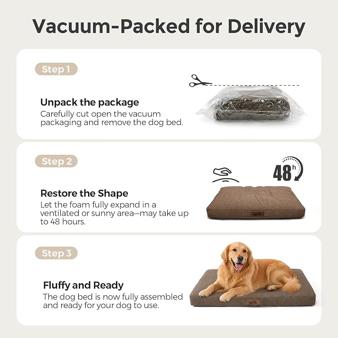 Sytopia Indestructible 42 Inch Orthopedic Waterproof Dog Crate Bed chew Proof for Extra Large Dogs, Removable Washable Cover, Egg Crate Foam Mat, Suitable for Dogs Up to 100 Lbs, Brown - Image 8