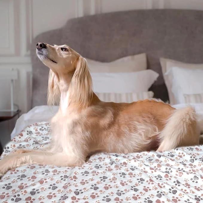Dog Blankets for Large Dogs, 3 Pcs Dog Blanket Washable, Soft Fluffy Flannel Pet Blanket Mat Cover for Bed Couch, Cute Print Puppy Blanket 60" x 50" - Image 5