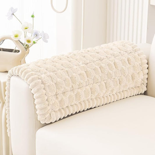Smiry Non Slip Couch Covers for Dogs, Scratch Resistant Pet Sofa Protector | Machine Washable Soft Fuzzy Thick Furniture Cover for Sofa Loveseat Sectional Large Dogs, Cream, 27.6" x 27.6" by Smiry