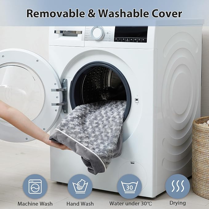 WNPETHOME Orthopedic Big Dog Beds Large Sized Dog,Extra Large Waterproof Dog Bed with Removable Washable Cover & Anti-Slip Bottom,Egg Crate Foam pet Bed with Soft Rose Plush Crate mat. - Image 4