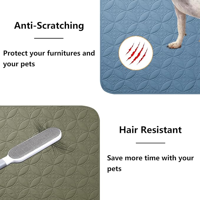 Waterproof Couch Cover for Dogs - Washable Pets Furniture Protector | TPU Leak-Proof Liner, Lightweight & Reversible, Fits Chair, Sofa, Bed, 52" x 82" , Lightblue/Green - Image 4