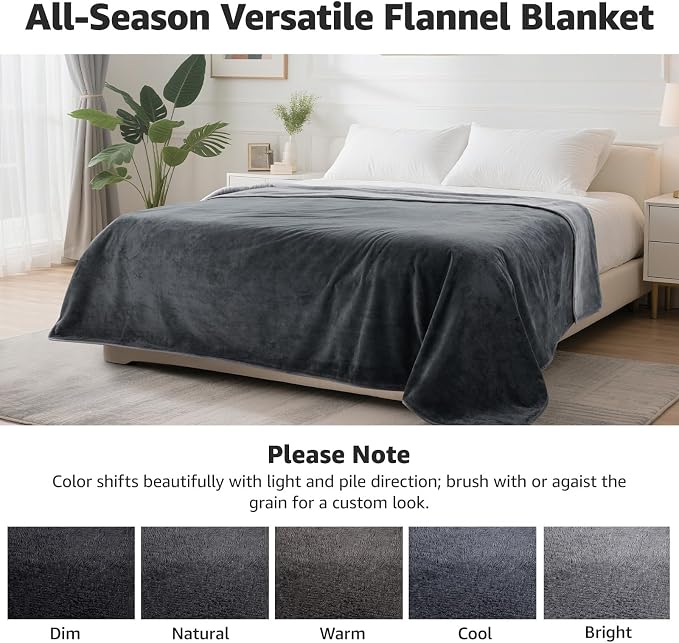 LOOBANI Waterproof Blanket for Queen Bed, Reversible Soft Flannel, 80"x90" | Waterproof Dog Blankets for Large Dogs, Spill-Proof Couch Cover for Family Movie Nights, Camping, Travel, Noise Free, Grey - Image 8