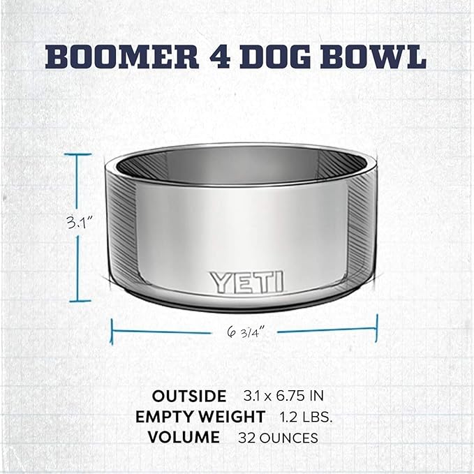 YETI Boomer 4, Stainless Steel, Non-Slip Dog Bowl, Holds 32 Ounces - Image 4