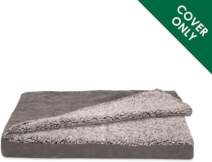 Furhaven Replacement Dog Bed Cover Berber & Suede Blanket Top Mattress, Machine Washable - Gray, Medium - Image 2