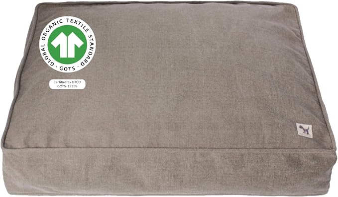 Molly Mutt Jupiter Dog Bed Duvet Cover, GOTS-Certified 100% Cotton Canvas Cover for Dog, Puppy, or Cat Bed, Durable, Washable, and Free of Harmful Chemicals, Small, 22"x27"x5", Brown by MollyMutt
