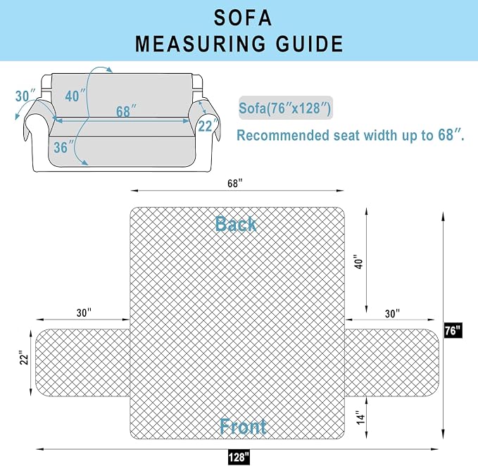 Reversible Couch Cover for 3 Cushion, Sofa, Camel/Beige | Couch Cover for Sofa, Pet Friendly Water Repellent Couch Sofa Cover, Washable Furniture Protector with Elastic Straps - Image 7