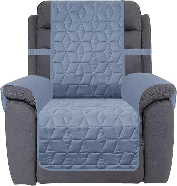 Ameritex Waterproof Nonslip Recliner Cover Christmas Decor Stay in Place, Dog Couch Recliner Cover Furniture Protector for Pets and Kids (Stone Blue, 23'') by Ameritex