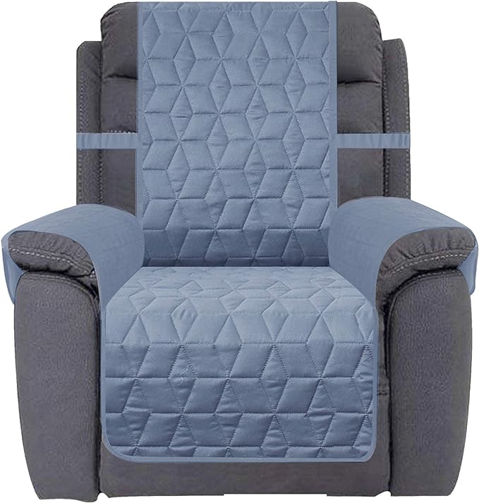 Ameritex Waterproof Nonslip Recliner Cover Christmas Decor Stay in Place, Dog Couch Recliner Cover Furniture Protector for Pets and Kids (Stone Blue, 23'') by Ameritex