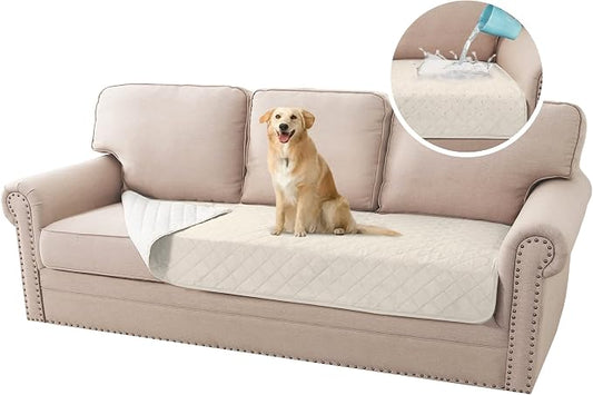 H.VERSAILTEX Couch Cover for Dogs Washable 100% Waterproof Sofa Cushion Cover Dog Bed Cover Non-Slip Pet Blanket for Sofa Cushion Protector, 35" x 74", Ivory by HVERSAILTEX